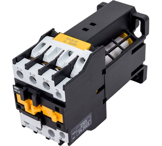 Контактор IEK КМИп-23210, 32А, 220В/АС3, 1НО, ИЭК, KMD21-032-220-10