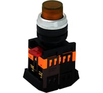 Кнопка IEK ABLFP-22 желтая, неон, 1з+1р ИЭК BBT20-ABLFP-K05