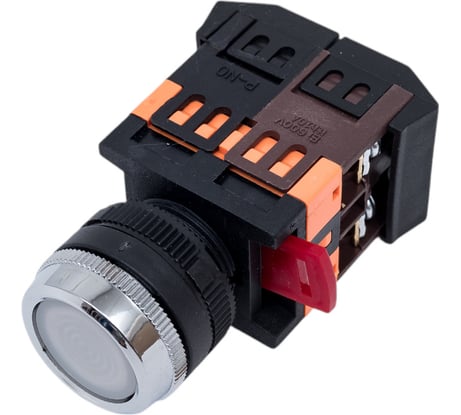 Кнопка IEK ABLFS-22 белый неон, 1з+1р, ИЭК BBT30-ABLFS-K01