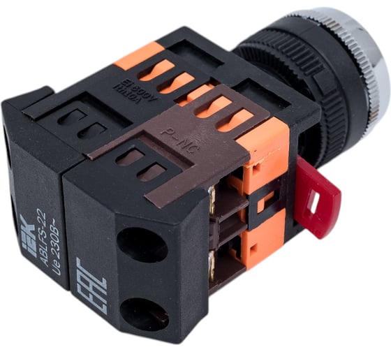 Кнопка IEK ABLFS-22 белый неон, 1з+1р, ИЭК BBT30-ABLFS-K01