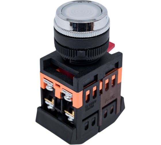 Кнопка IEK ABLFS-22 белый неон, 1з+1р, ИЭК BBT30-ABLFS-K01
