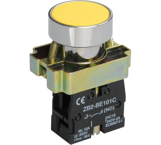 Кнопка управления IEK, LAY5-BA51, без подсветки, 1з, ИЭК, желтая BBT60-BA-K05 1