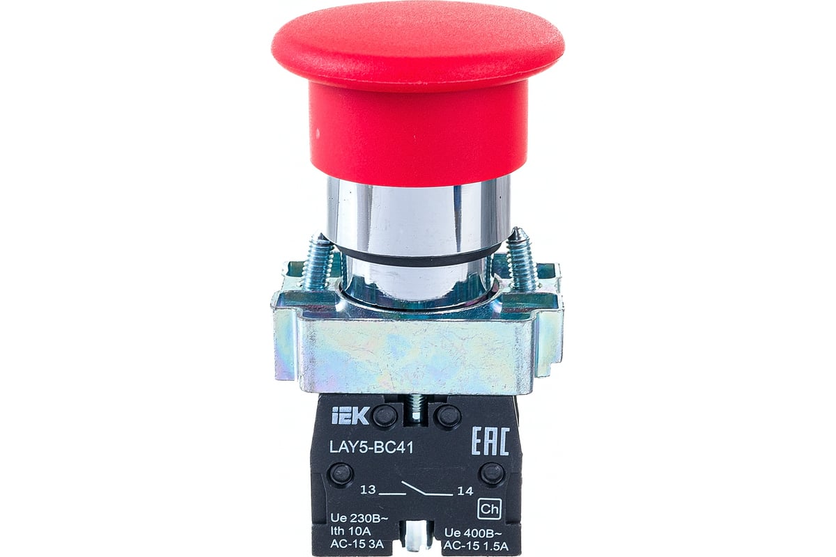 Кнопка управления IEK, LAY5-BC41, Грибок, без подсветки, 1з, ИЭК ...
