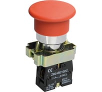 Кнопка управления IEK, LAY5-BC42, Грибок, без подсветки, 1р, ИЭК, красная BBG71-BC-K04