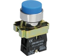 Кнопка управления IEK LAY5-BL61, без подсветки, синяя, 1з, ИЭК BBT70-BL-K07