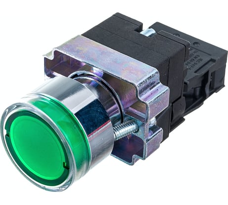 Кнопка управления IEK LAY5-BW3361 с подсветкой, зеленый, 1з, ИЭК BBT50-BW-K06