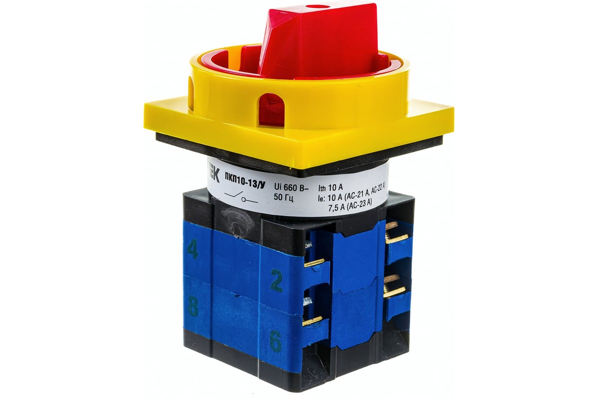 Кулачковый переключатель IEK, ПКП10-13/У, 10А, откл-вкл, 3Р/400В, ИЭК ...