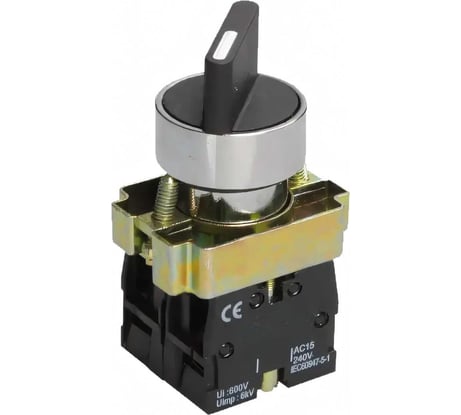 Переключатель IEK LAY5-BJ25 2 положения, I-0, длинная ручка, ИЭК BSW70-BJ-2-K02