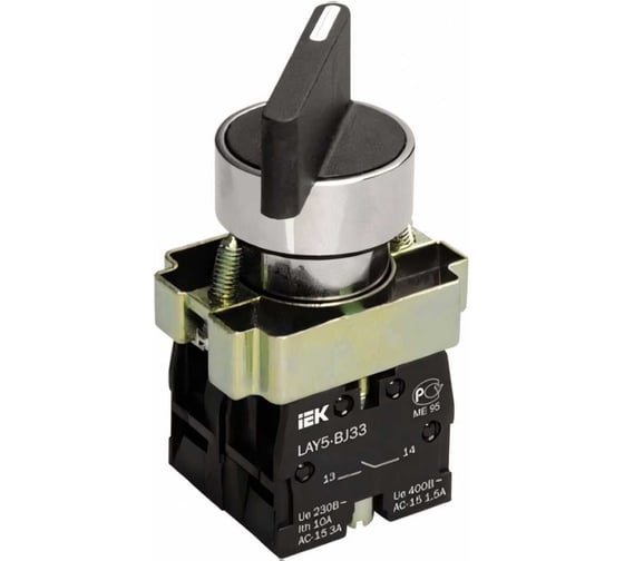 Переключатель IEK LAY5-BJ33 3 положения, I-0-I, дл ин ручка ИЭК BSW70-BJ-3-K02 1