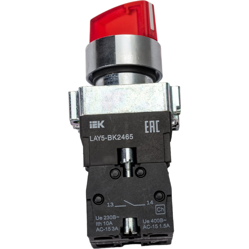 Переключатель IEK LAY5-BK2465 2 положения, красный, ИЭК BSW90-BK-2-K04 ...