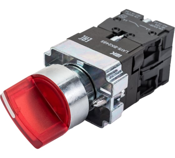 Переключатель IEK LAY5-BK2465 2 положения, красный, ИЭК BSW90-BK-2-K04