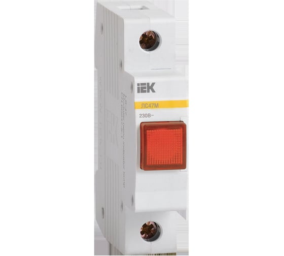 Сигнальная лампа IEK, DIN 1P, красная матрица, ЛС-47М, ИЭК MLS20-230-K04