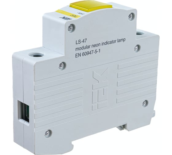 Сигнальная лампа IEK, DIN 1P, желтый неон, ЛС-47, ИЭК MLS10-230-K05