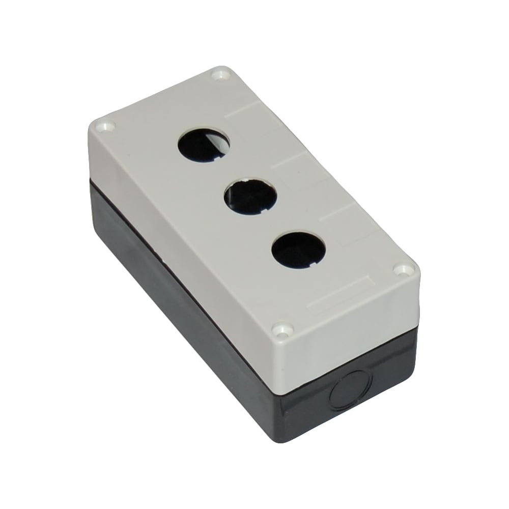 Корпус поста Электротехник КП-103, белый, пластик, 3 отверстия, IP54 ...
