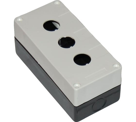 Корпус поста Электротехник КП-103, белый, пластик, 3 отверстия, IP54, ET055751 1