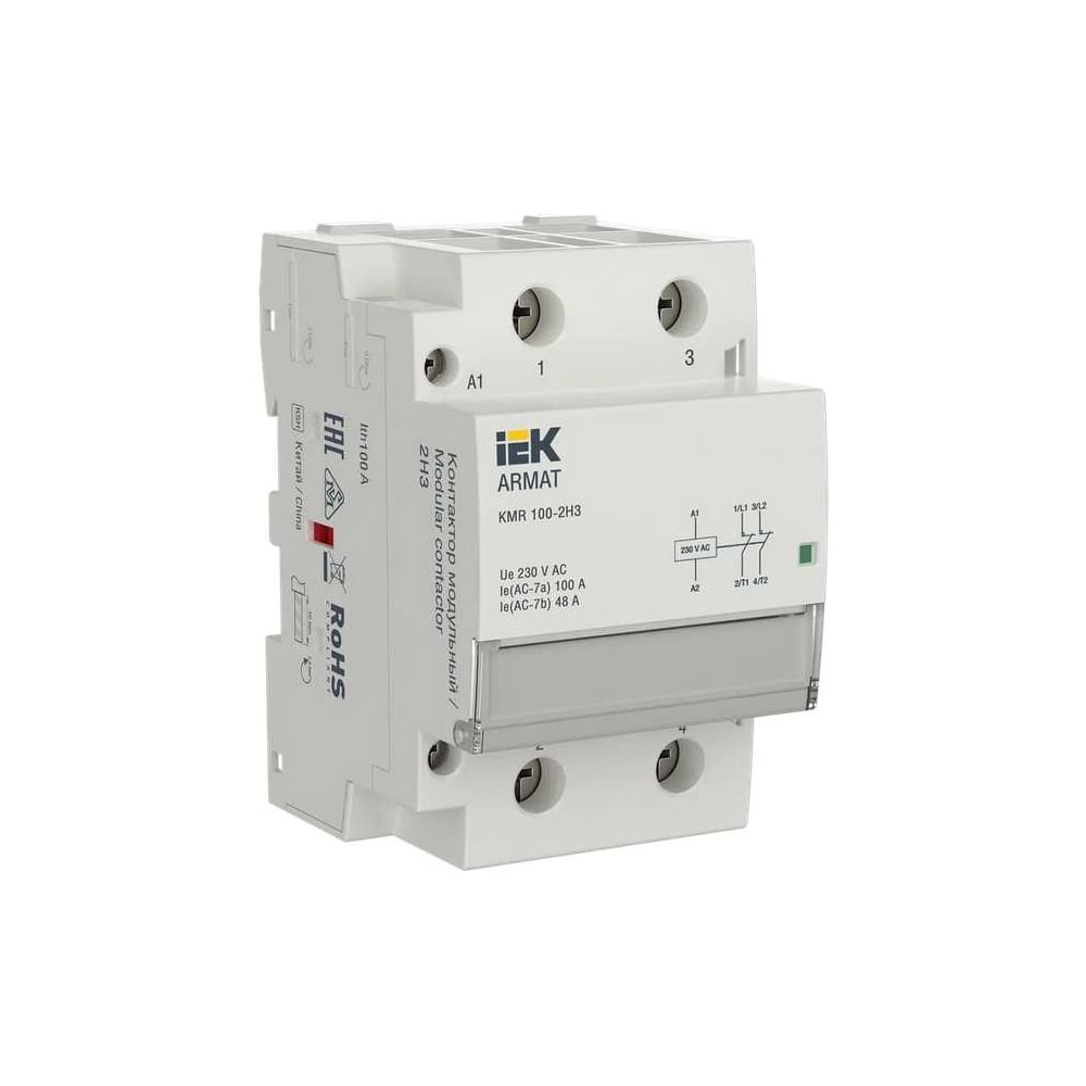 Контактор модульный IEK ARMAT KMR 100А 230В AC 2НЗ AR-KMR10-100-02-230 ...
