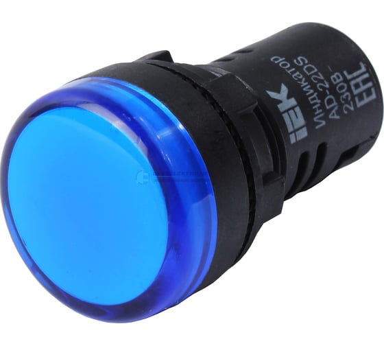 Лампа IEK AD22DS LED матрица, d=22мм, синий, 230В BLS10-ADDS-230-K07