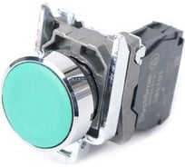 Кнопка модульная в сборе Systeme Electric SB4, 22 мм, с возвратом, металл, 1НО, зеленый SB4BA31