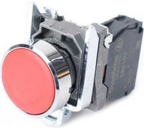 Кнопка модульная Systeme Electric SB4 в сборе 22мм с возвратом металл 1НЗ красный SE SB4BA42
