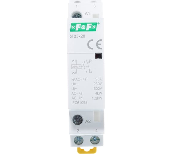 Модульный контактор F&F с индикатором включения, ST-25-20 EA13.001.001