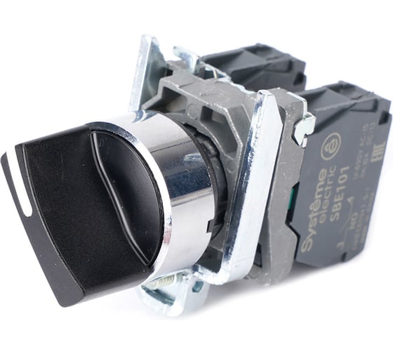 Переключатель модульный Systeme Electric SystemeSig SB4, в сборе, 22 мм, 2поз. с фиксацией, 1НО+1НЗ SB4BD25