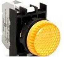 Сигнальная арматура Emas жёлтая, с блоком подсветки B8, 12-30В AC/DC B080XS