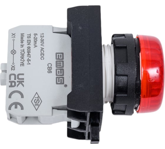 Сигнальная арматура Emas красная, с блоком подсветки CB6 12-30В AC/DC CP060XK