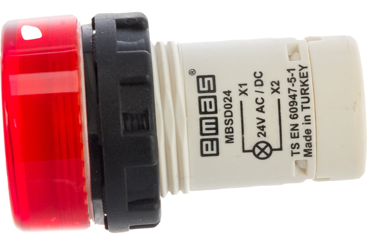 Сигнальная моноблочная арматура Emas 24В красная, MBSD024K - выгодная ...