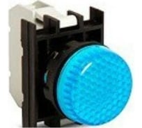 Сигнальная арматура Emas синяя, с блоком подсветки B7, 12-30 В AC/DC B070XM