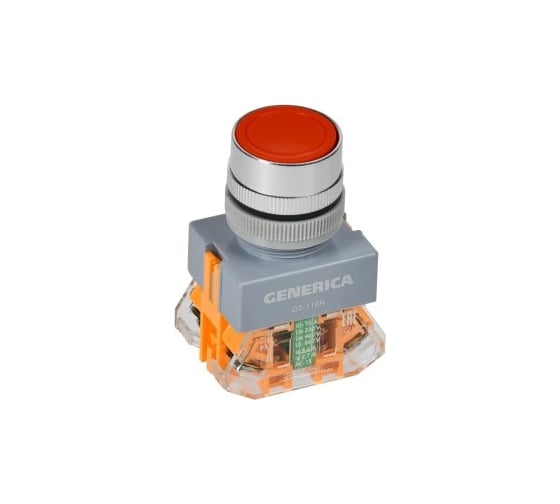 Кнопка GENERICA D7-11BN d=22мм, 1NC+1NO, красная BBT50-11BN-3-22-K04-G
