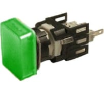 Сигнальная арматура Emas зелёная, 16мм, прямоугольная, зелёный светодиод, 12-24В AC/DC D090DXY