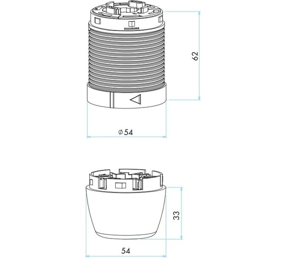Сигнальная колонна Emas 50мм, красная, зелёная, 220В IK52L220XM03