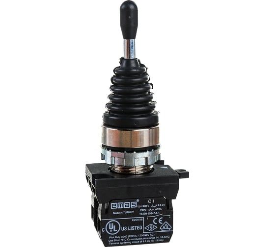 Кнопка-джойстик Emas 2-х позиционный, без фиксации, 250 В AC, 4 А CM101DJ21