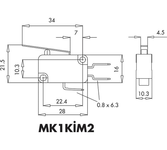 Микро-выключатель Emas MK1KIM2