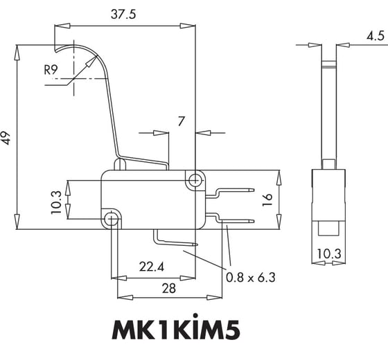 Микро-выключатель Emas MK1KIM5