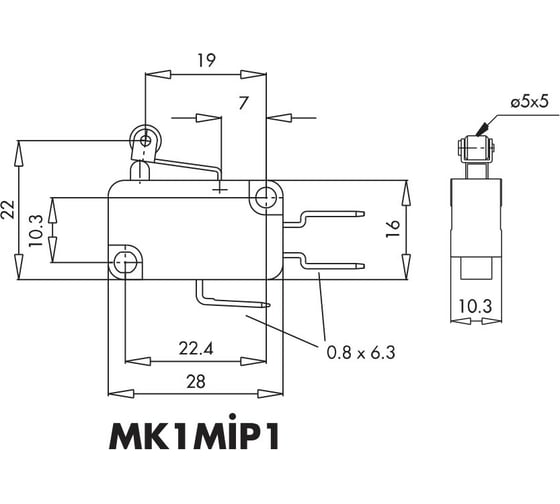 Микро-выключатель Emas MK1MIP1
