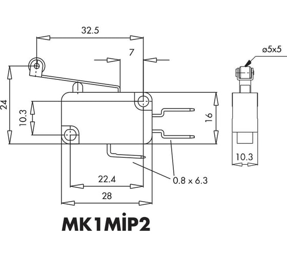 Микро-выключатель Emas 10A, 250V AC MK1MIP2