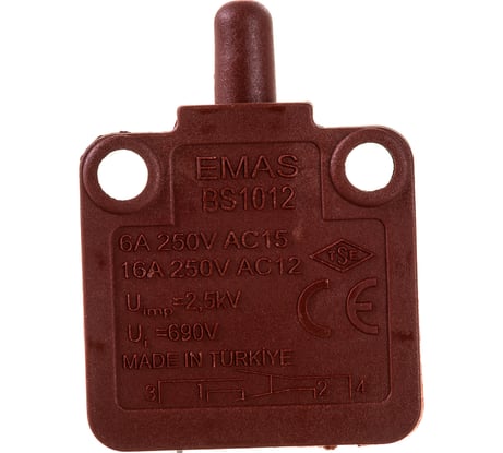 Мини-выключатель Emas мгновенного действия, 1НО+1НЗ, 250В AC, 16А BS1012