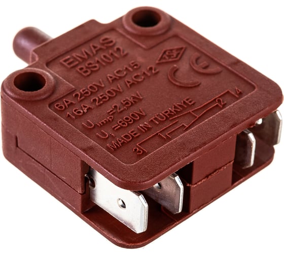 Мини-выключатель Emas мгновенного действия, 1НО+1НЗ, 250В AC, 16А BS1012