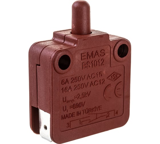 Мини-выключатель Emas мгновенного действия, 1НО+1НЗ, 250В AC, 16А BS1012