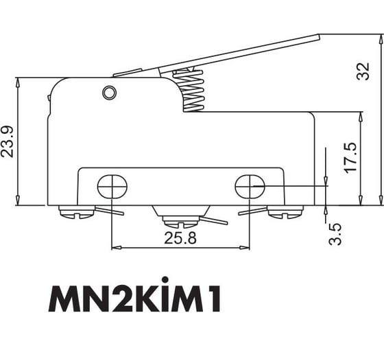 Мини-выключатель Emas с коротким рычажком,440В, 10А. MN2KIM1