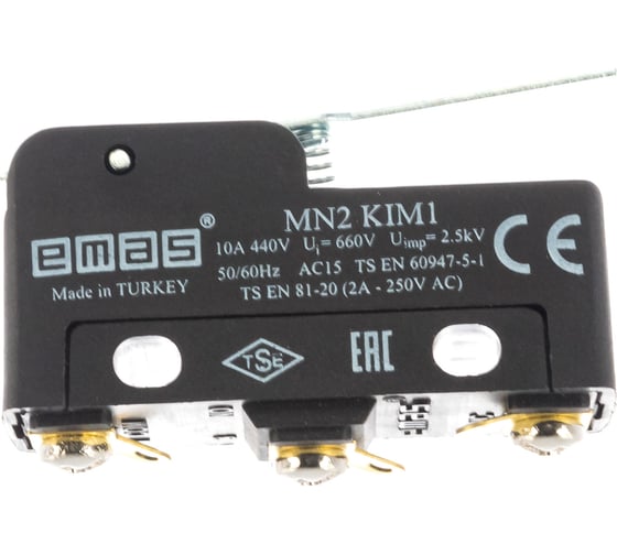Мини-выключатель Emas с коротким рычажком,440В, 10А. MN2KIM1