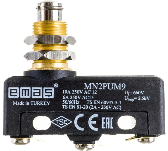 Мини-выключатель Emas 440В, 10А. MN2PUM9