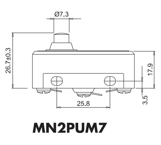 Мини-выключатель Emas 440В, 10А. MN2PUM7
