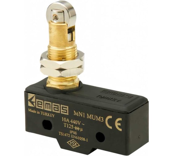 Мини-выключатель Emas с роликом, 440В, 10А. MN1MUM3