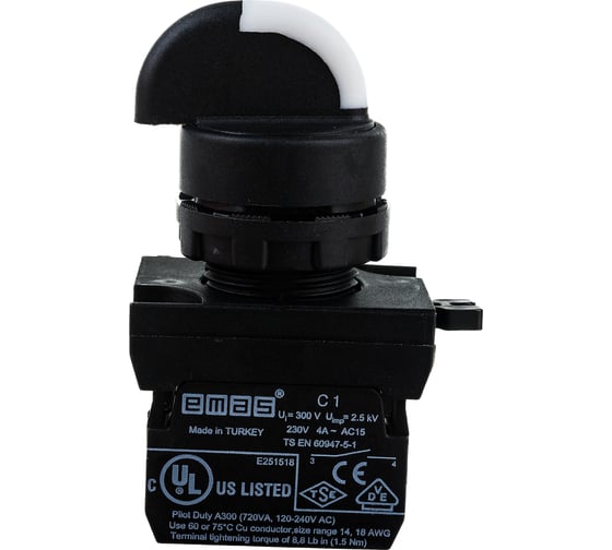 Переключатель Emas 2-0-1, без фиксации, 250В AC, 4 А CP101S32