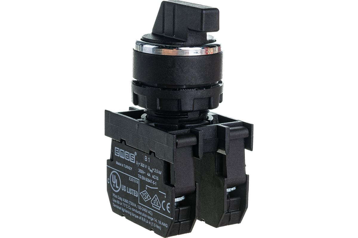 Переключатель Emas серия B, 2-0-1, с фиксацией, 2НО, 250В AC, 4 А ...