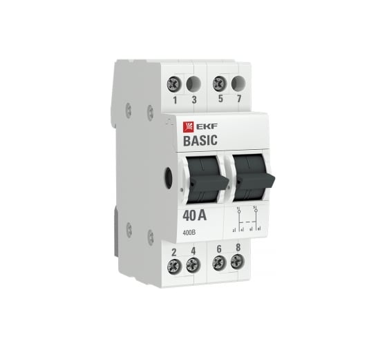Трехпозиционный переключатель EKF, 2P, 40А, Basic, SQ tps-2-40 1