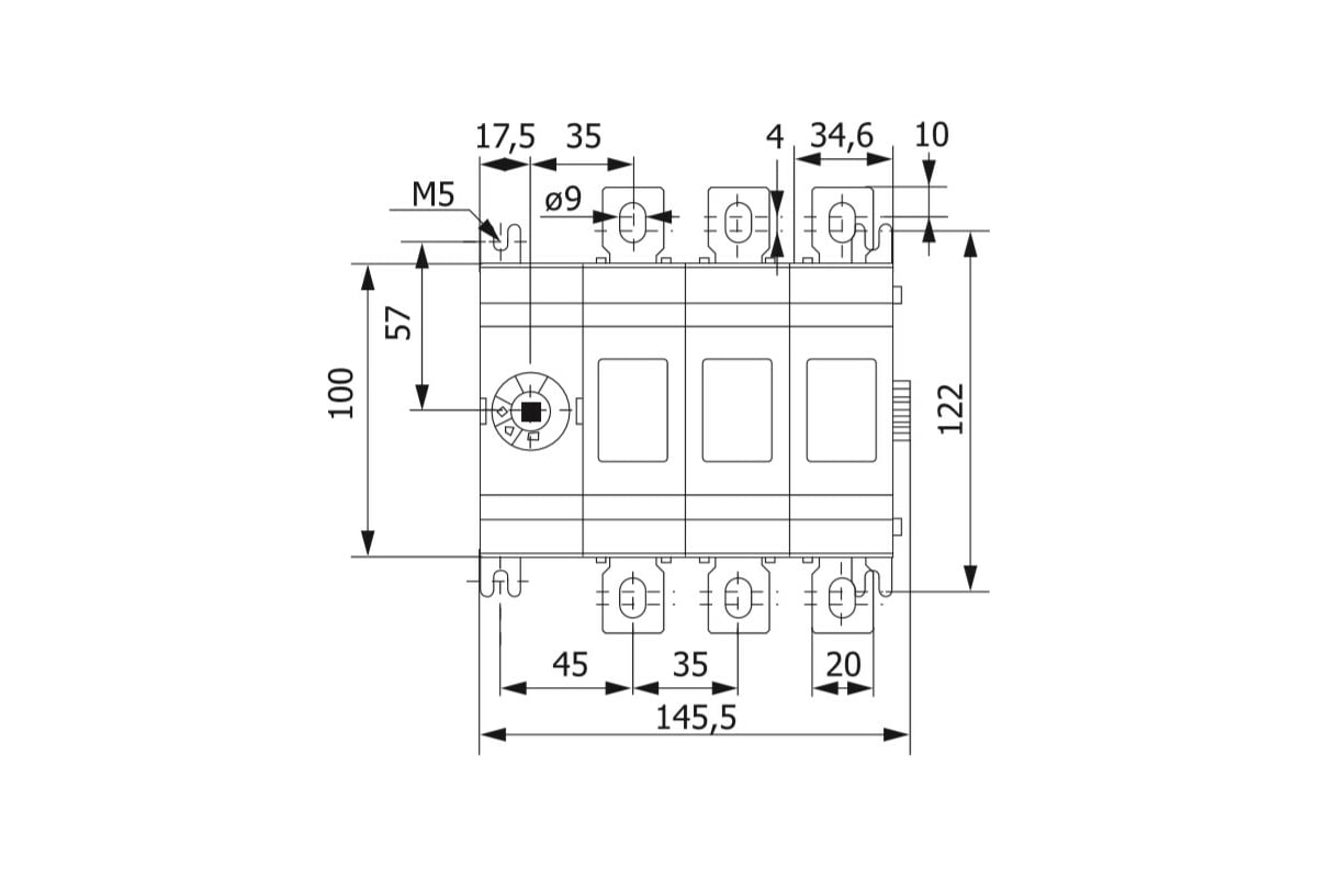 Рубильник 630a 3p. Рубильник ABB ot400e03. Рубильник ВНК. Ot630e03 габариты.