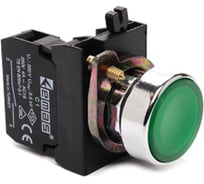 Нажимная кнопка Emas круглая зелёная, 250В AC, 4А CM102DY